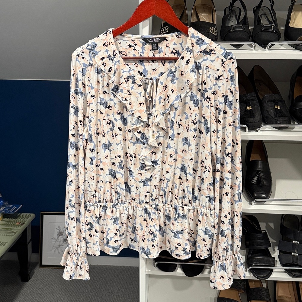 Lauren Ralph Lauren Peplum Floral Blouse